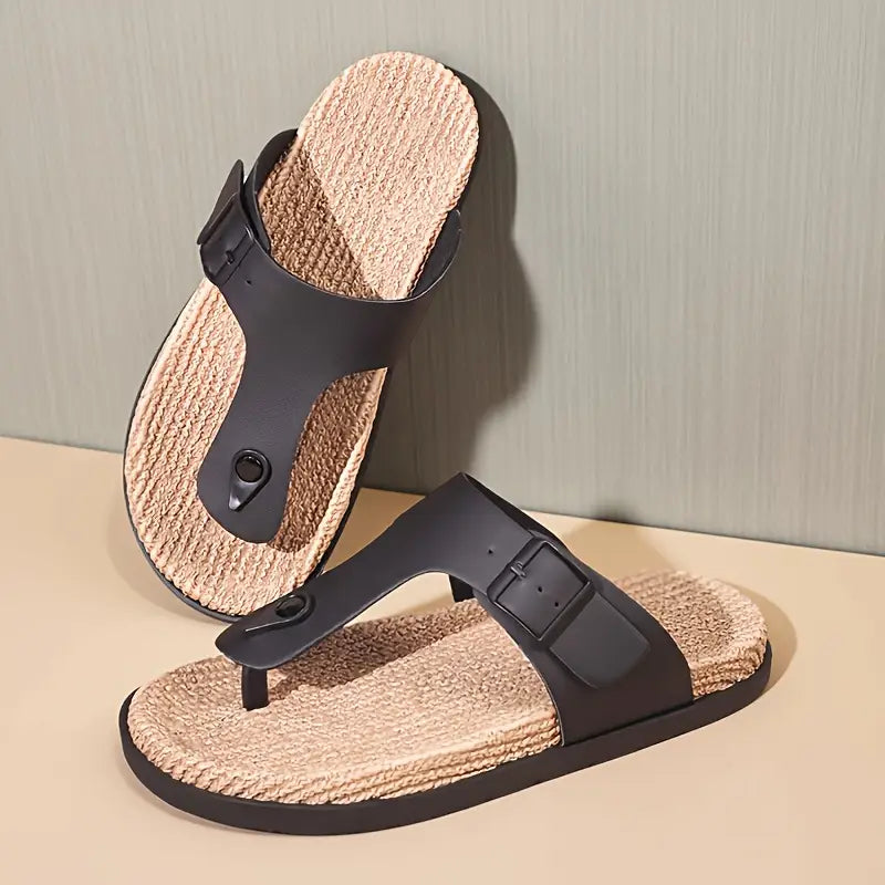 Men’s Adjustable Metal Buckle Sandals – Lightweight EVA Sole