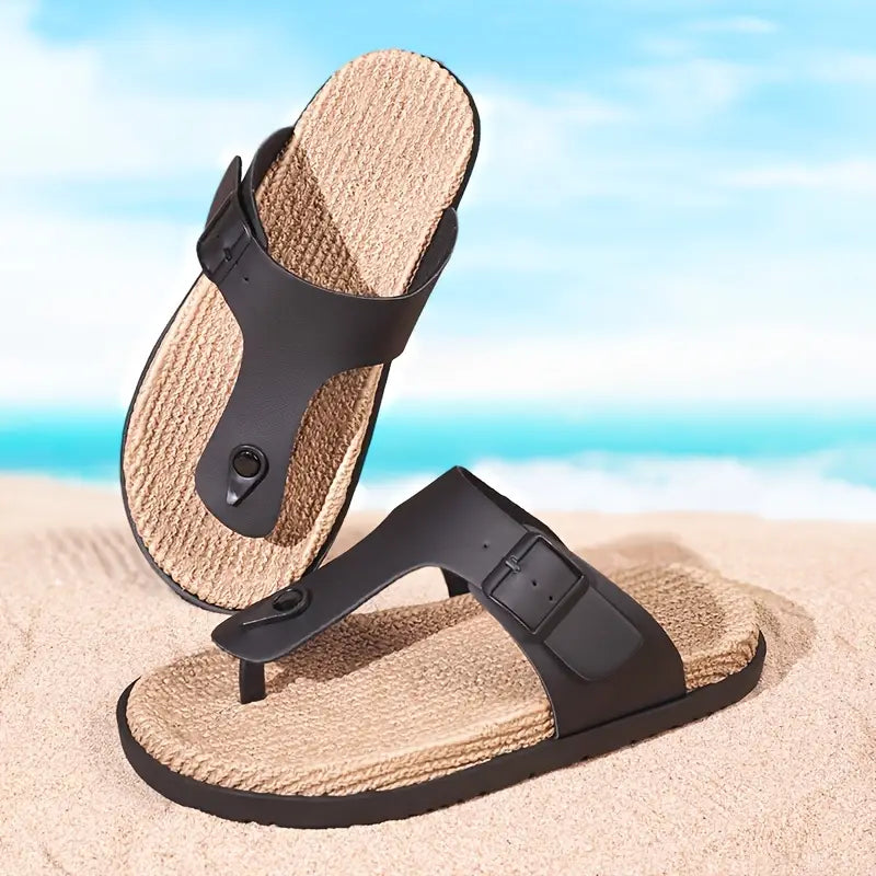 Men’s Adjustable Metal Buckle Sandals – Lightweight EVA Sole