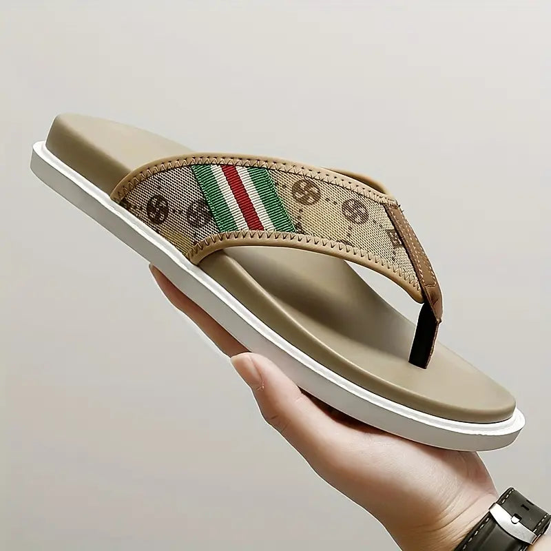 Men’s Fabric Flip-Flops – Rubber Sole Comfort