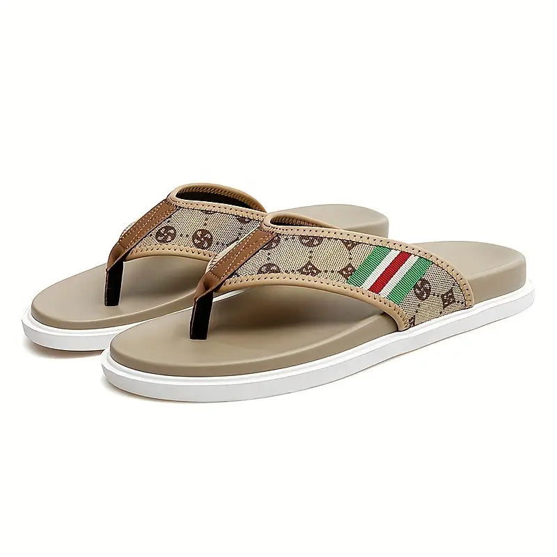 Men’s Fabric Flip-Flops – Rubber Sole Comfort