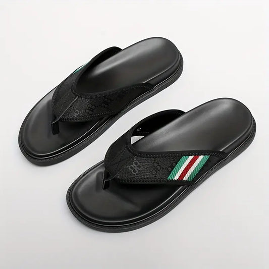 Men’s Fabric Flip-Flops – Rubber Sole Comfort