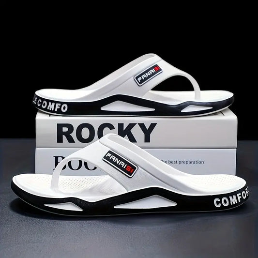 Men’s Black & White Lightweight EVA Flip-Flops