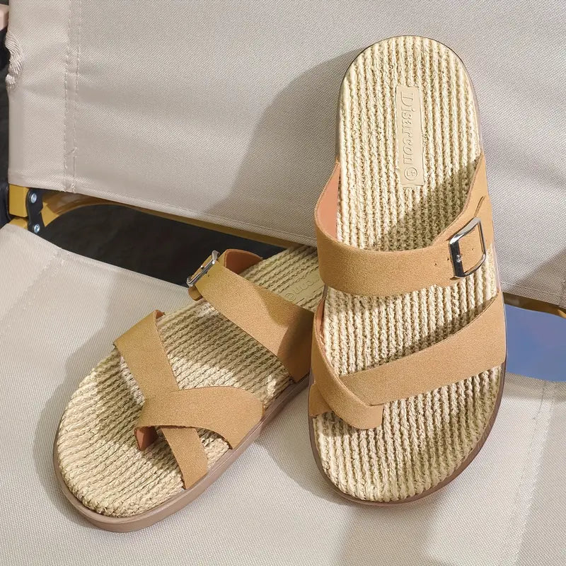 Men’s Adjustable Buckle Slide Slippers – Non-Slip Comfort
