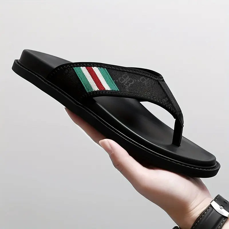 Men’s Fabric Flip-Flops – Rubber Sole Comfort